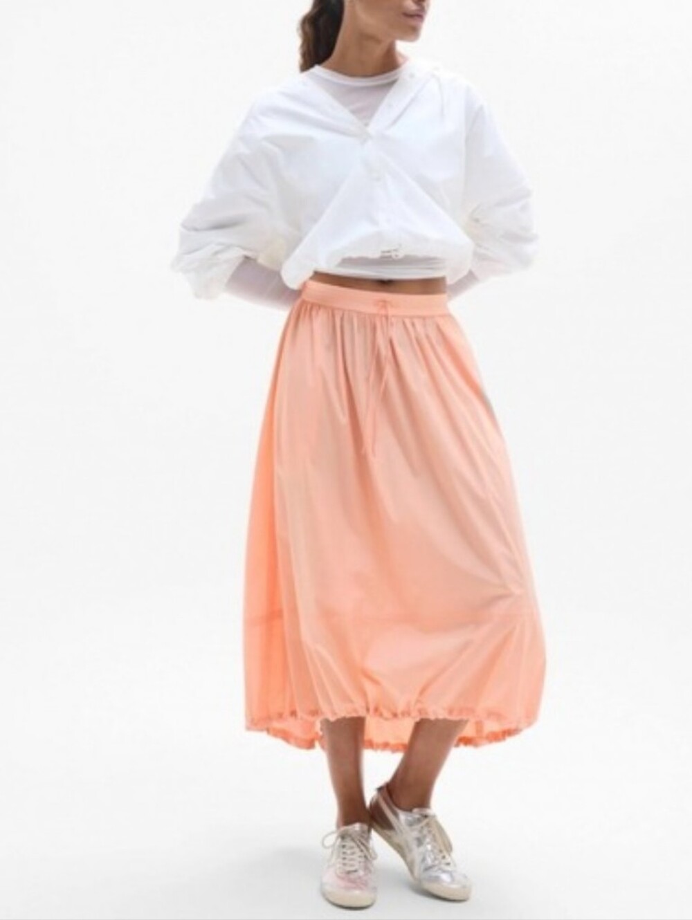 Athleta‎ Trade Winds Orange Maxi Skirt Size LG